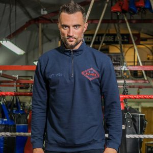 Polo sweatshirt-zipped neck